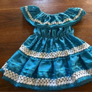 Blue and White Kids Casual Dress